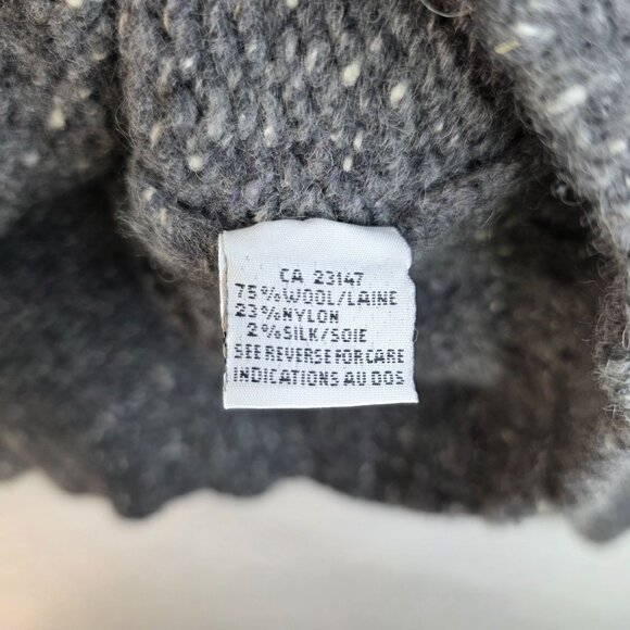 Talbots Made In Italy Womens Medium Zip Front Gray Wool Blend Grandpa Sweater - Picture 4 of 7